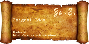 Zsigrai Edda névjegykártya